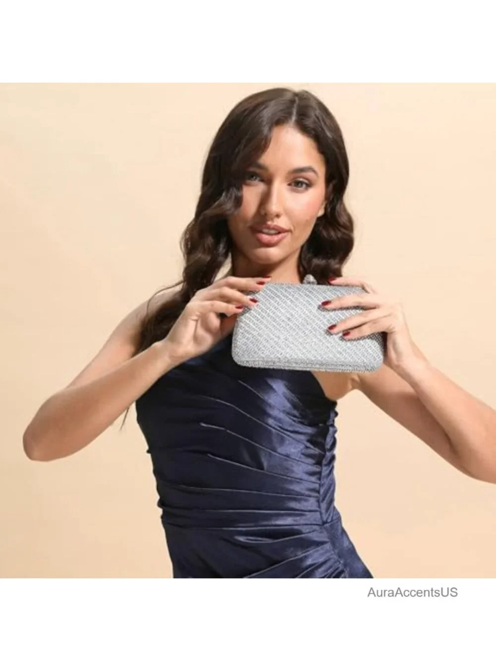 Crystal Rhinestone Evening Clutch Purse for Women Formal Wedding Dressy Bag
